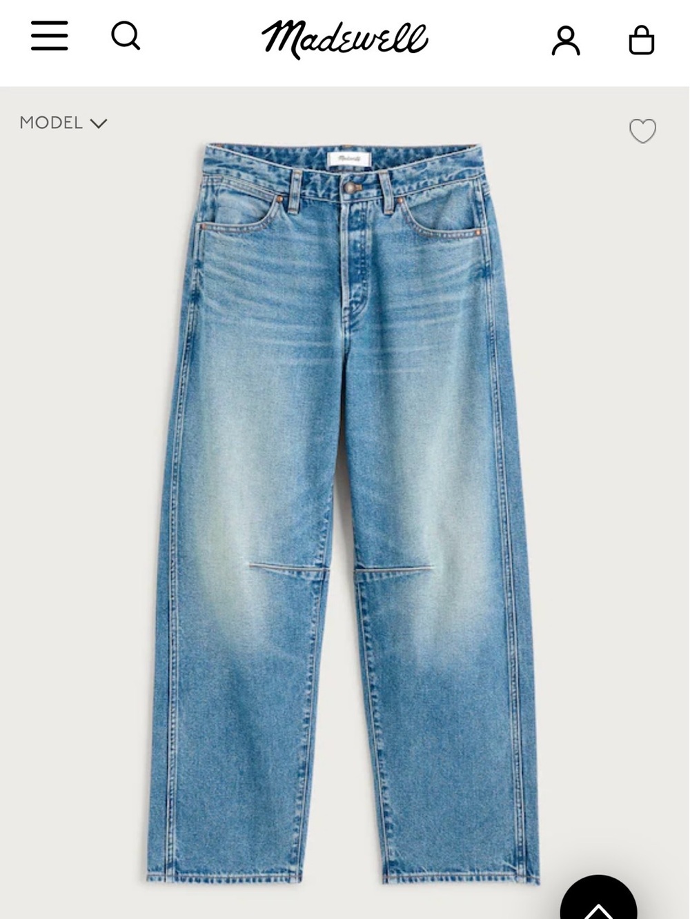 Madewell Curvy Darted Barrel-Leg Jeans in Medium Blue Wash